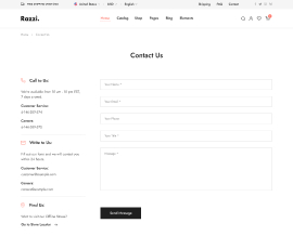 Razzi WooCommerce WordPress Theme Demo Contact Us