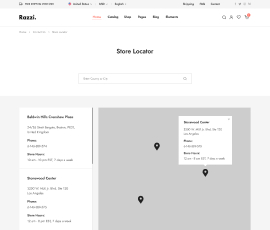 Razzi WooCommerce WordPress Theme Demo Store Locations