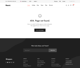 Razzi WooCommerce WordPress Theme Demo Not Found