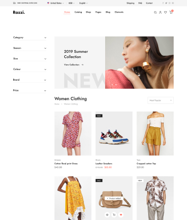 Razzi WooCommerce WordPress Theme Main Sidebar