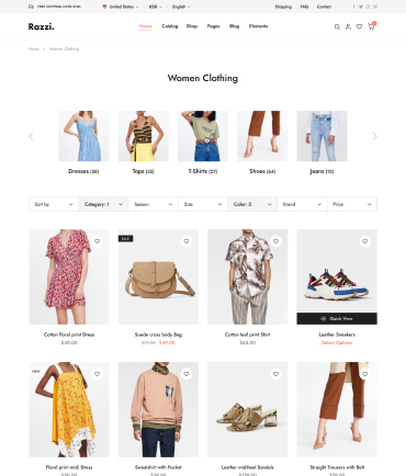 Razzi WooCommerce WordPress Theme Demo Standard