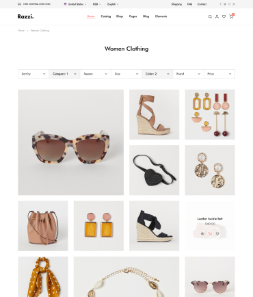 Razzi WooCommerce WordPress Theme Demo Masonry