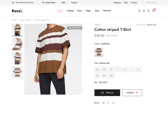 Razzi WooCommerce WordPress Theme Product V1